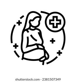 maternal health gynecologist line icon vector. maternal health gynecologist sign. isolated contour symbol black illustration