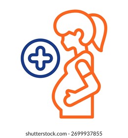 Ilustração do vetor de cor do ícone de saúde materna