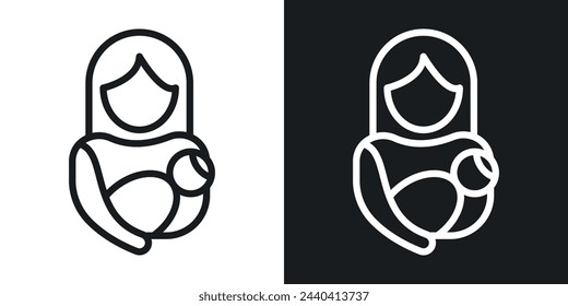 Maternal Health and Postnatal Care Icons. Mother and Child Healthcare Symbols