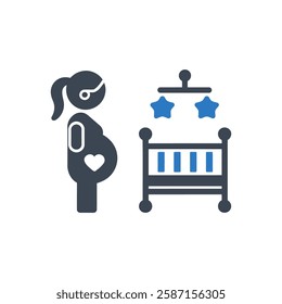 Maternity Baby Care Icon On White Background