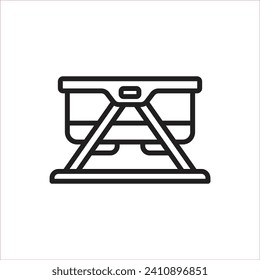 Maternity Bassinet Outline Icon Vector Illustration