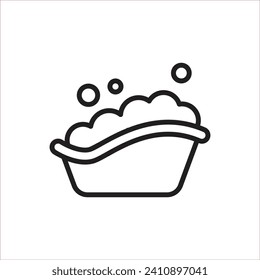 Maternity Bath Tub Outline Icon Vector Illustration