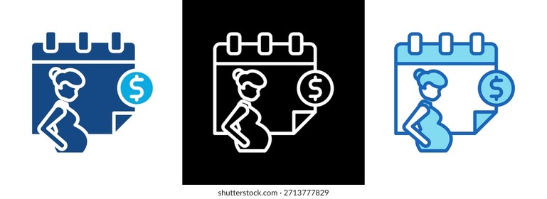 Maternity Benefits Icon triplestyle Vector Illustration