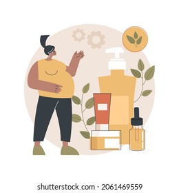 Maternity care products abstract concept vector illustration. Maternity special products, healthy natural cosmetics, clean care goods for pregnant, newborn skin treatment abstract metaphor.