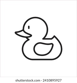 Maternity Duck Toy Outline Icon Vector Illustration