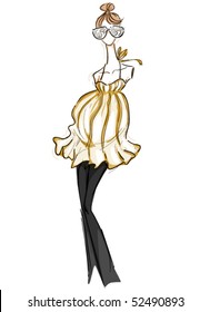Maternity Fashion Sketch - Vector