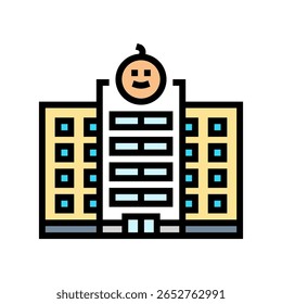 maternity hospital or birthing center color icon vector. maternity hospital or birthing center sign. isolated symbol illustration