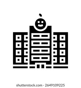 maternity hospital or birthing center glyph icon vector. maternity hospital or birthing center sign. isolated symbol illustration