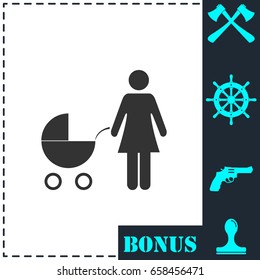 Maternity icon flat. Simple vector symbol and bonus icon