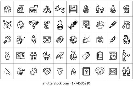 Maternity icon set flat style vector illustration. Can be used for web and mobile apps.