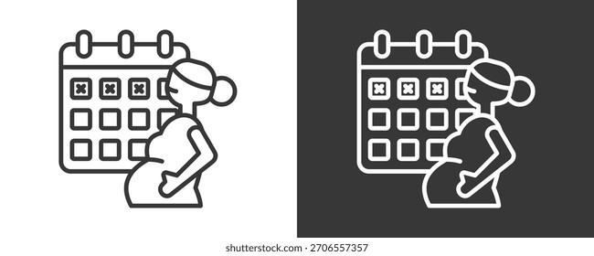 Maternity Icon Set Vector Collection Isolated In Black And White
