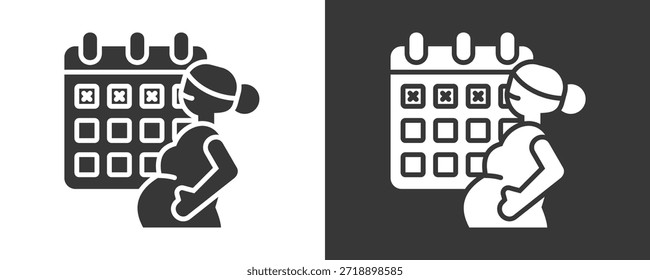 Conjunto De Iconos De Maternidad Colección De Vector Aislada En Blanco Y Negro