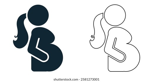 maternity icon vector, pregnancy care, motherhood, healthcare, obstetrics, maternity clinics, and parenting services pictogram symbol ui and ux design, glyphs and stroke line