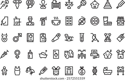 Maternity icons High-Quality Vector Icons Collection with Editable Stroke. Ideal for Professional and Creative Projects.