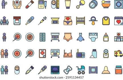 Maternity icons High-Quality Vector Icons Collection with Editable Stroke. Ideal for Professional and Creative Projects.