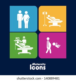 maternity icons over black background vector illustration