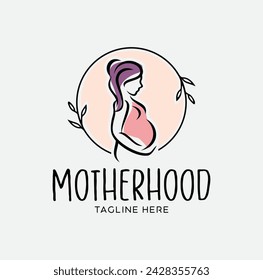 Maternity Logo Design Template Pregnancy Mother And Baby Symbol Or Icon	