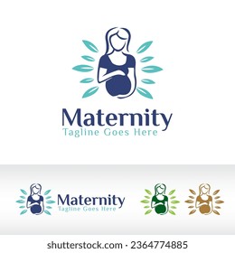 maternity logo design vector template, pregnancy mother logo design
