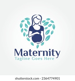 maternity logo design vector template, pregnancy mother logo design
