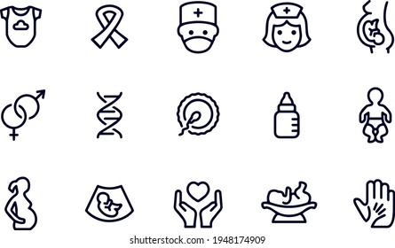  Maternity - Pixel Perfect icons vector design 