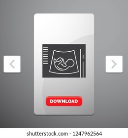 Maternity, pregnancy, sonogram, baby, ultrasound Glyph Icon in Carousal Pagination Slider Design & Red Download Button