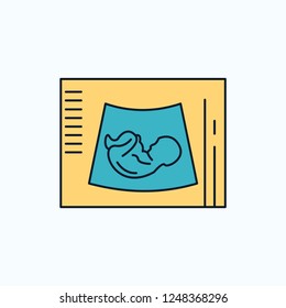 Maternity, pregnancy, sonogram, baby, ultrasound Flat Icon. green and Yellow sign and symbols for website and Mobile appliation. vector illustration