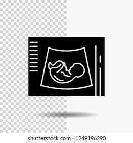 Maternity, pregnancy, sonogram, baby, ultrasound Glyph Icon on Transparent Background. Black Icon