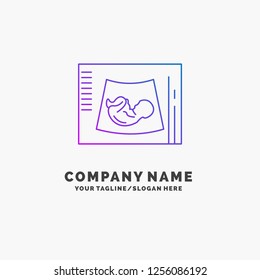 Maternity, pregnancy, sonogram, baby, ultrasound Purple Business Logo Template. Place for Tagline