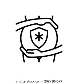 Maternity program, pregnancy insurance thin line icon. Modern vector illustration.