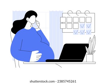 Maternity-leave policy abstract concept vector illustration. Future mother deals with maternity leave policy, public health medicine, holiday entitlement for pregnant abstract metaphor.