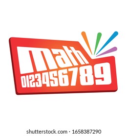 math and 0-9 numbers concept. math and numbers in orange background
