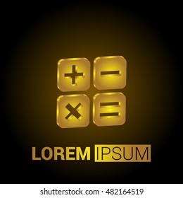 Math 3D Golden Metallic Premium Royal Corporate Logo / Icon