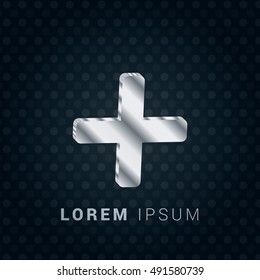 Math 3D silver/platinum metallic chromium precious Icon / Logo Design