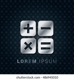 Math 3D Silver/Platinum/Steel Metallic Premium Icon / Logo Design