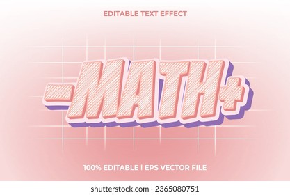 math 3d text effect with trendy theme. typography for products tittle