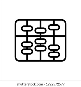 Diseño del símbolo del icono del vector del ábaco matemático