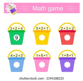 Math activity for chıldren. Developing numeracy skills. Number range up to 10. Vector illustration.