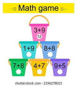 Math activity for kıds. Developing numeracy skills. Number range up to 20. Vector illustration.