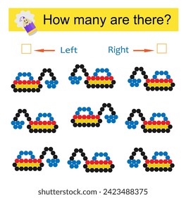 Math activity for kids. Cartoon excavator. Vector illustration. 