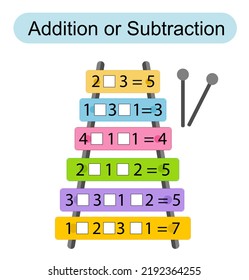 Math activity for kids. Developing numeracy skills. Number range up to 10. Vector illustration.