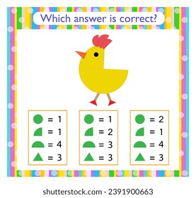 Actividad matemática para los niños. Encuentra la respuesta correcta. Chica de caricatura. 