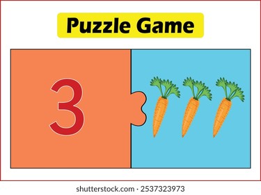 Math Activity for kids. Kids learning material. Worksheet for learning numbers. Number 3