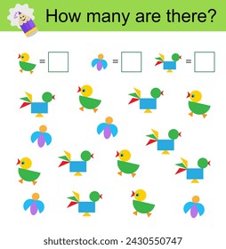 Math activity for kids. Vector illustration. 