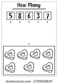 Actividad de matemáticas Colorear y actividades de San Valentín Libro de trabajo Páginas