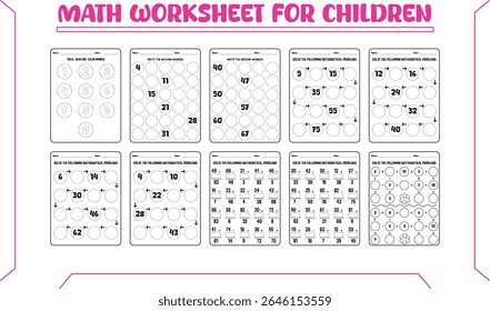 Math activity worksheet for 3rd grade child