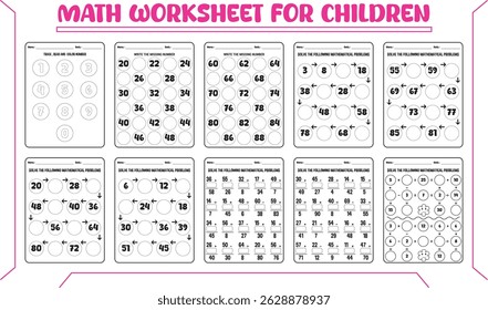 Math activity worksheets for chiildren