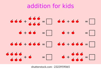 hojas de cálculo de adición matemática para niños