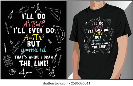 Math Algebra Typography Design, Pi T Shirt Design For Math Teacher, Math Lover T-Shirt, Back To School T-Shirt.