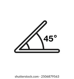 Math Angle Outline Icon Vector Illustration