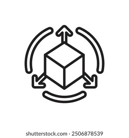 Vektorgrafik des Umrisssymbols der Mathematikachse